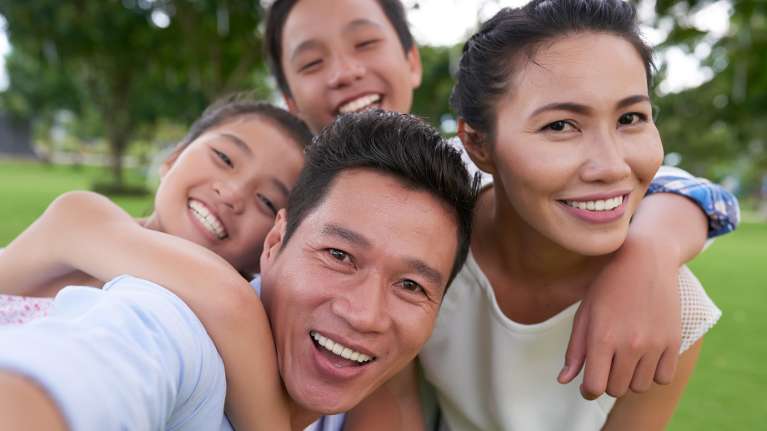 family after visiting their dentist in Rosebud